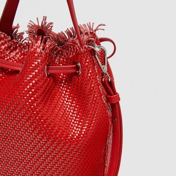 [LAST] NWT Zara Red Braided Bucket Bag - Picture 5 of 8